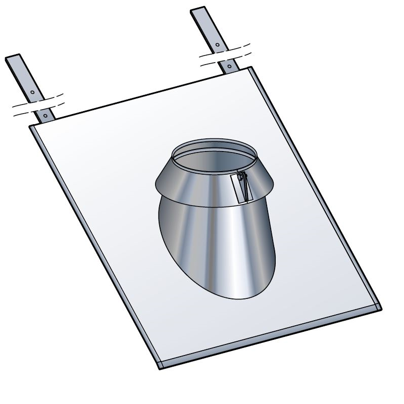 Solin inox ardoise 15 à 30°avec collerette à joint Poujoulat PGI 80/130 Ref.45130171