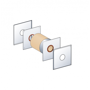 Kit de traversée de mur terminal horizontal Poujoulat PGI 80/130 Ref.37080738