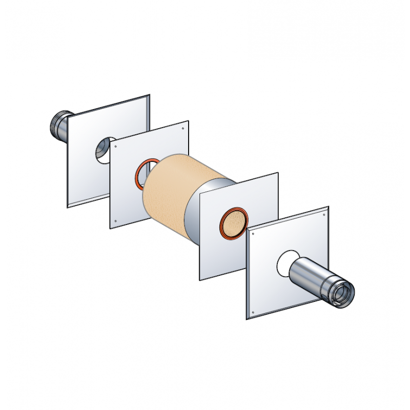 Kit traversée de mur conduit extérieur Poujoulat PGI 80/130 Ref.37080730