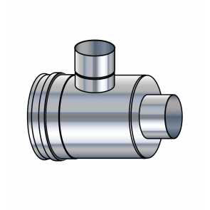 Elément prise d'air horizontal inox réduit  vers buse 80 mm  Poujoulat PGI 100/150 Ref.37100418