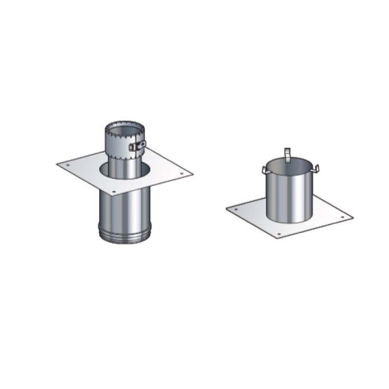 KIT D'ADAPTATION COURT RECTANGULAIRE POUJOULAT PGI Ø80 MM SUR TUBAGE FLEXIBLE REF. 37080933