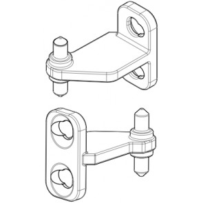 Kit de 2 charnières de porte à fente poêle MCZ CLUB AIR 10 M2 - CLUB AIR 10 M2+ 41202014120