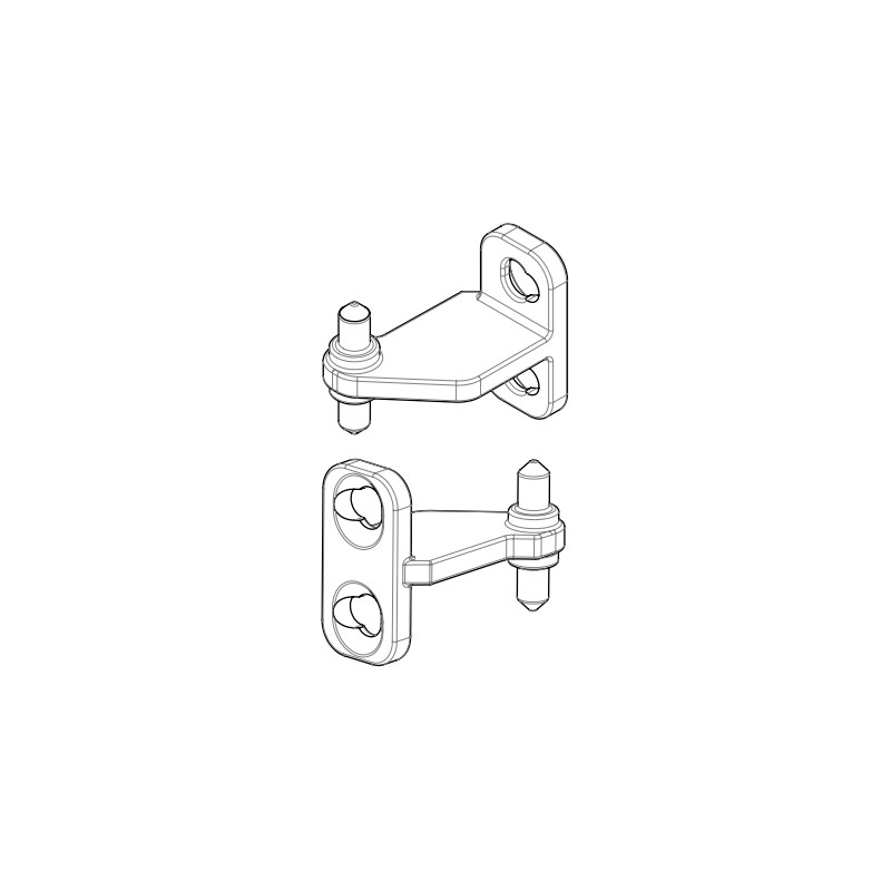 Kit de 2 charnières de porte à fente poêle MCZ CLUB AIR 10 M2 - CLUB AIR 10 M2+ 41202014120