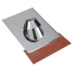 Poujoulat solin Inox tuiles brique (y compris kit étanchéité) 15 à 30° Ø 150 mm