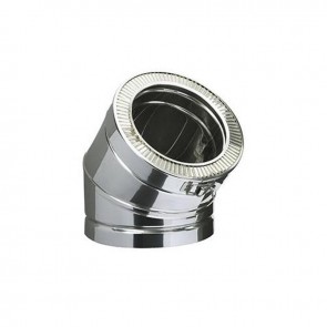 Elément coudé à 45° Poujoulat Therminox inox inox Ø150 mm Réf.21150021