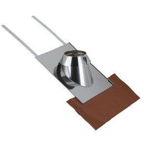 Solin inox tuiles brique Poujoulat Therminox  Poujoulat Therminox  15 à 30° Ø 150 mm Réf.20150070/51