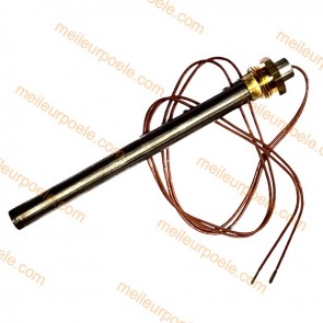 Bougie d'allumage poêle à pellets 270W compatible longueur  130 mm - diamètre 9,9 mm Raccord à vis
