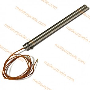 Bougie d'allumage poêle à pellets 350W compatible  Longueur 150 mm - diamètre 12,5 mm Raccord à bride