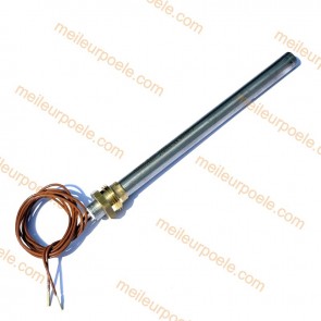 Bougie d'allumage poêle à pellets 250W compatible Longueur 140 mm - diamètre 9,9 mm Raccord à vis