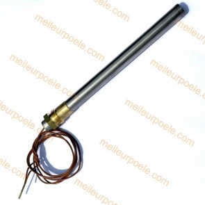 Bougie d'allumage poêle à pellets 350W Longueur 160 mm - diamètre 12,5 mm Raccord à vis