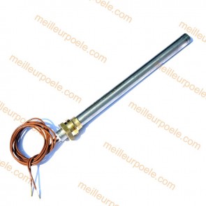 Bougie d'allumage poêle à pellets 250W compatible Longueur 140 mm - diamètre 9,9 mm Raccord à vis