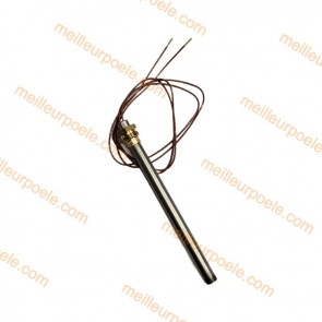 Bougie d'allumage poêle à pellets 280W compatible longueur  140 mm - diamètre 9,9 mm Raccord à vis