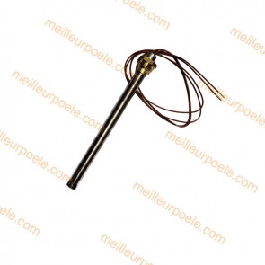 Bougie d'allumage poêle à pellets 300W compatible longueur  140 mm - diamètre 9,9 mm Raccord à vis