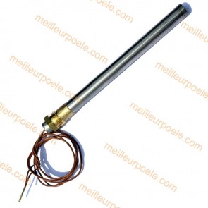 Bougie d'allumage poêle à pellets 350W Longueur 160 mm - diamètre 12,5 mm Raccord à vis