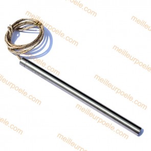 Bougie d'allumage poêle à pellets 300W compatible Longueur 155 mm - diamètre 9,9 mm