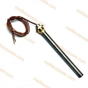 Bougie d'allumage poêle à pellets 300W compatible Longueur 155 mm - diamètre 10 mm HT62687
