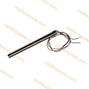 Bougie d'allumage poêle à pellets 350W compatible Longueur 160 mm - diamètre 12,5 mm Raccord à bride