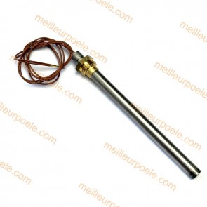 Bougie d'allumage poêle à pellets 250W compatible Longueur 136 mm - diamètre 9,9 mm Raccord à vis