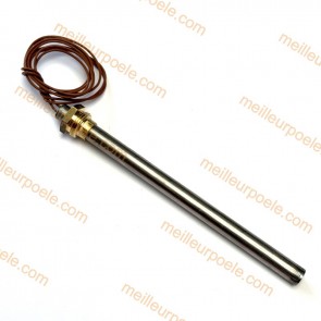 Bougie d'allumage poêle à pellets 300W compatible Longueur 160 mm - diamètre 12,5 mm Raccord à vis