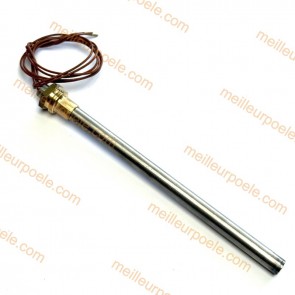 Bougie d'allumage poêle à pellets 300W compatible  Longueur 170 mm - diamètre 9,9 mm Raccord à vis