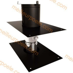 KIT D'ADAPTATION COURT RECTANGULAIRE POUJOULAT PGI Ø80 MM SUR TUBAGE FLEXIBLE REF. 37080933