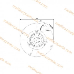 Ventilateur aspiration fumées AVEC encoder pour chaudières RED Ref.414508016. Plan de face