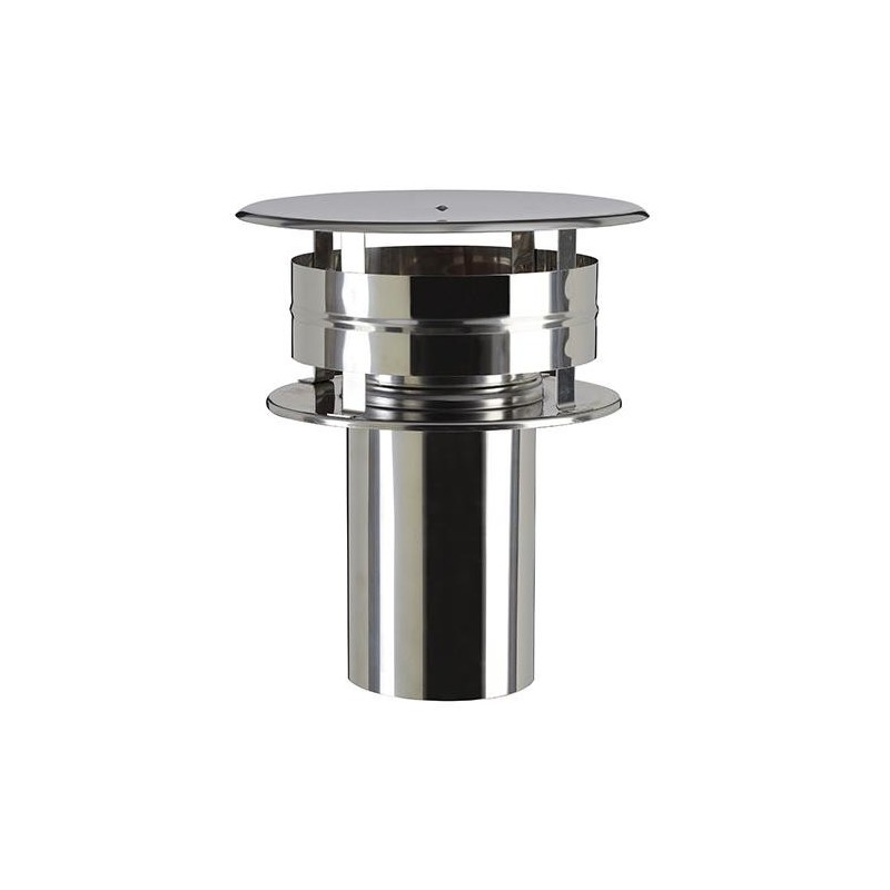 KIT CHAPEAU ASPIRATEUR POUR  SORTIE DE TOIT INOX Ø200MM INOX NON PEINT