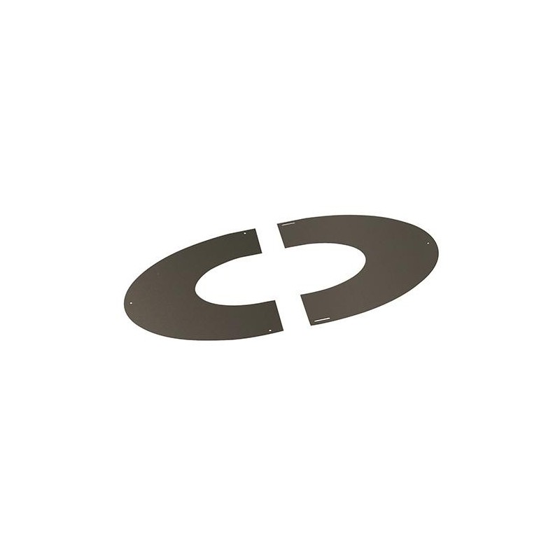 Plaque de propreté NOIRE Poujoulat Therminox  pour pente de toit 30 à 40° inox Ø 150 mm Réf.20150107