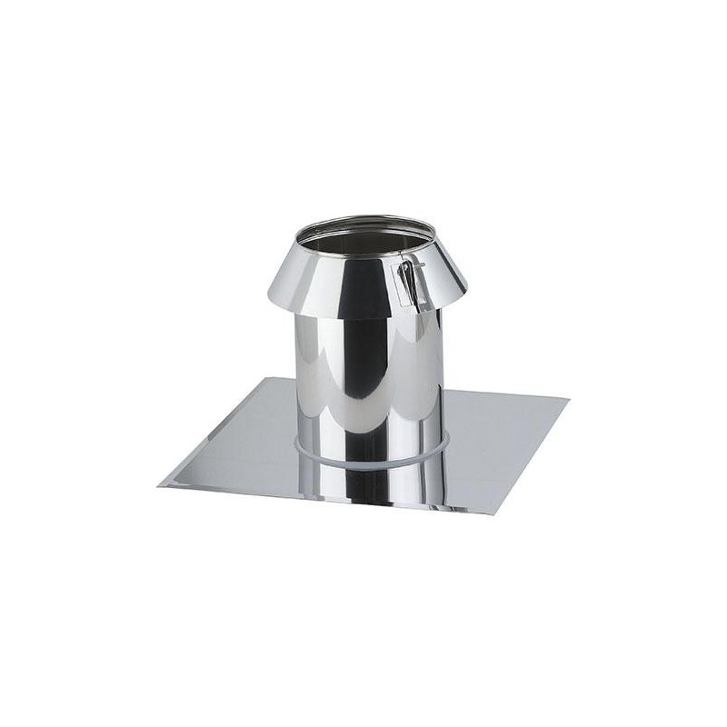 Solin inox toit plat avec collerette Poujoulat Therminox  Ø 130 mm Réf.2013079