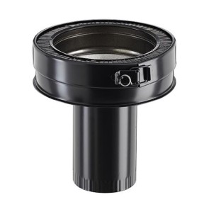 Adaptateur Poujoulat Therminox double paroi-simple paroi Ø 150 mm Ø 150 mm  NOIR RAL 9019 Réf.21150124-9999