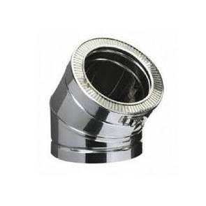 Elément coudé à 45° Poujoulat Therminox inox inox Ø150 mm Réf.21150021