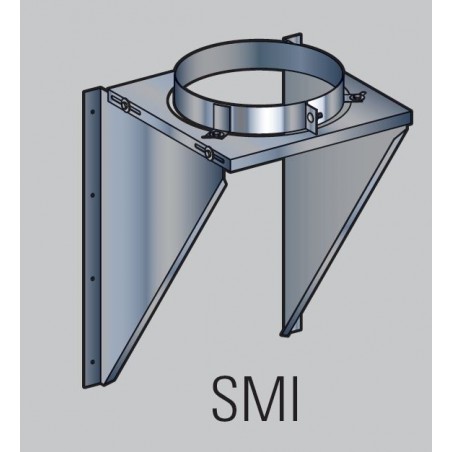 sortie de cheminée Poujoulat Support mural inox réglable de 5 à 20 cm ...