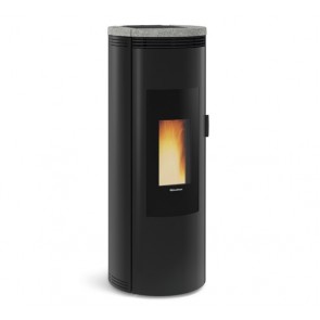 EXTRAFLAME AMIKA Poêle à pellets rond étanche couvercle en pierre naturelle 9 kW