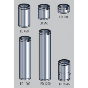 sortie de cheminée Poujoulat Support mural inox réglable de 20 à 40 cm  diametre 100 mm