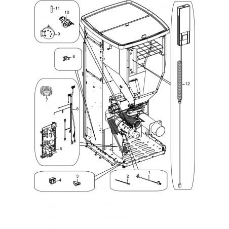 Poêle à granulés MCZ EGO Air 8 M2+ 8,1 kW + accessoires spécifiques + –  BOISDCHAUFFAGE