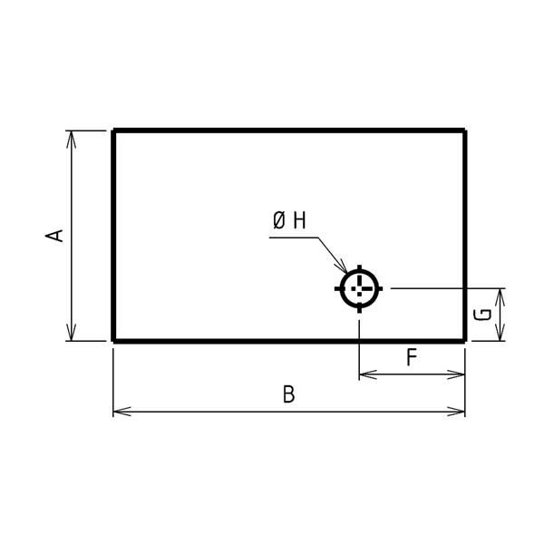 Plaque sur mesures rectangulaire percée