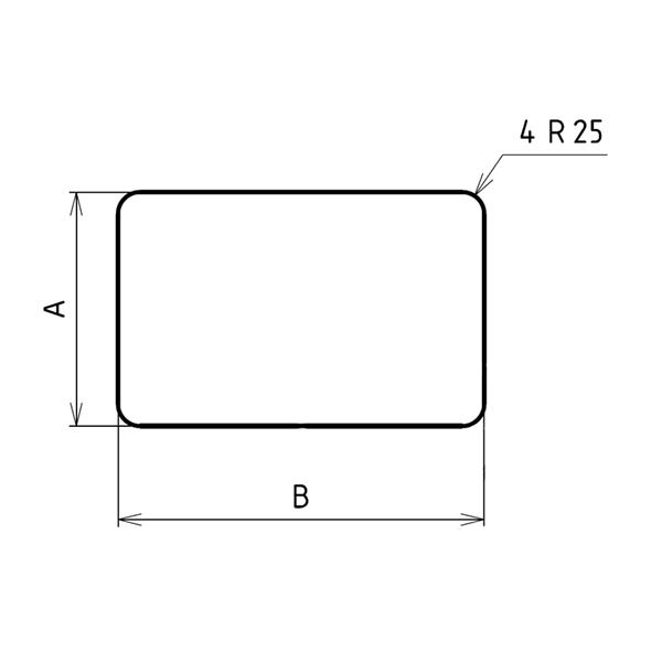 Plaque de sol sur mesures angles arrondis